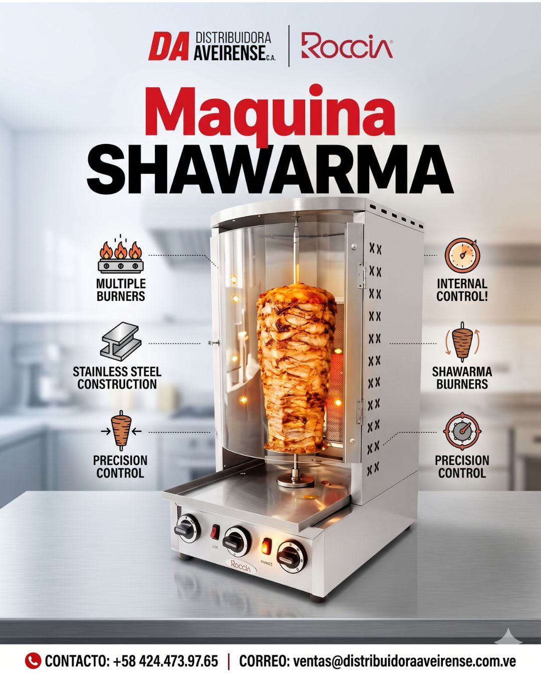 🌯 Máquina de Shawarma Profesional | Distribuidora Aveirense & Roccia 🔥