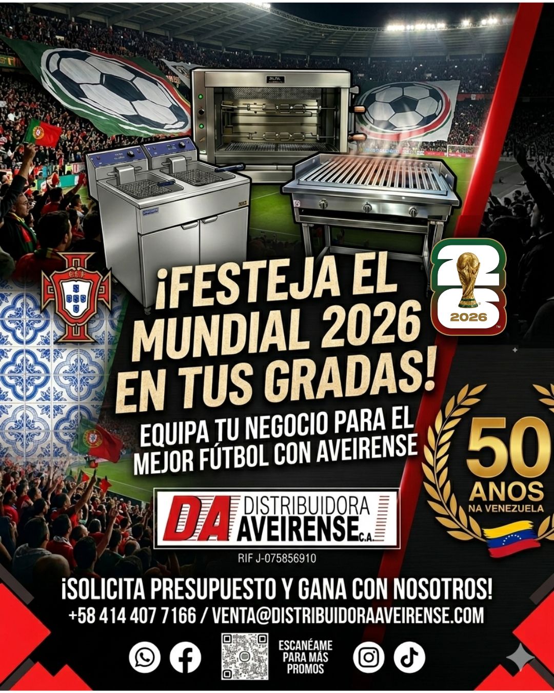¡Equipa tu negocio para ganar en el Mundial 2026 con Distribuidora Aveirense!