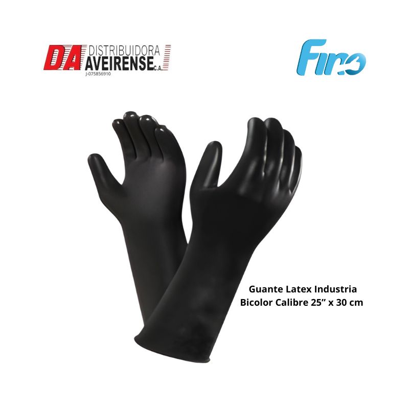 Guante Latex Industria Bicolor Calibre 25” x 30 cm T-8.
