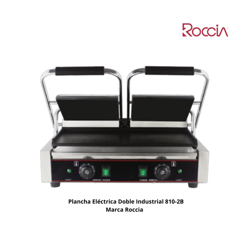  Plancha Eléctrica Doble Industrial  810-2B Marca Roccia
