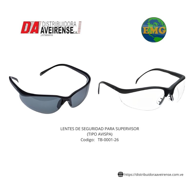 LENTES DE SEGURIDAD PARA SUPERVISOR (TIPO AVISPA)., PATAS AJUSTABLES 