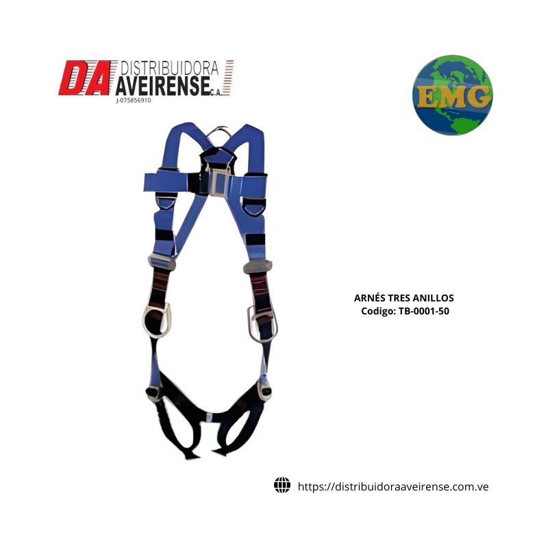 ARNÉS TRES ANILLOS., Certificado 3 anillos, 130 - 310 libras