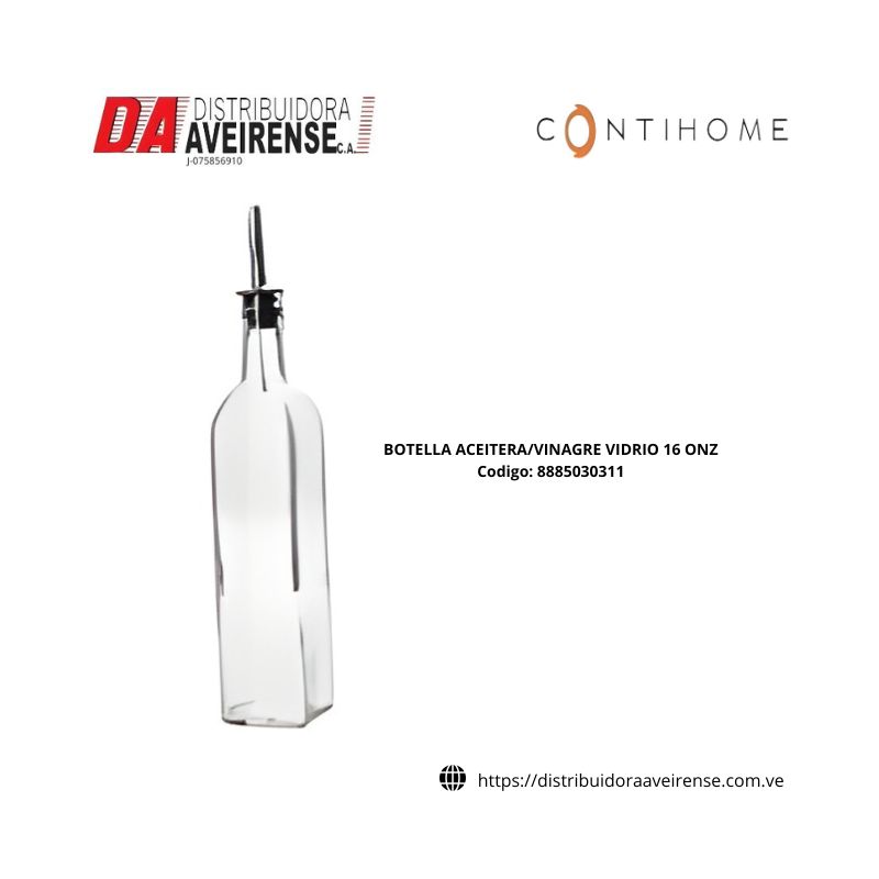 BOTELLA ACEITERA/VINAGRE VIDRIO 16 ONZ CHPOB-0016.