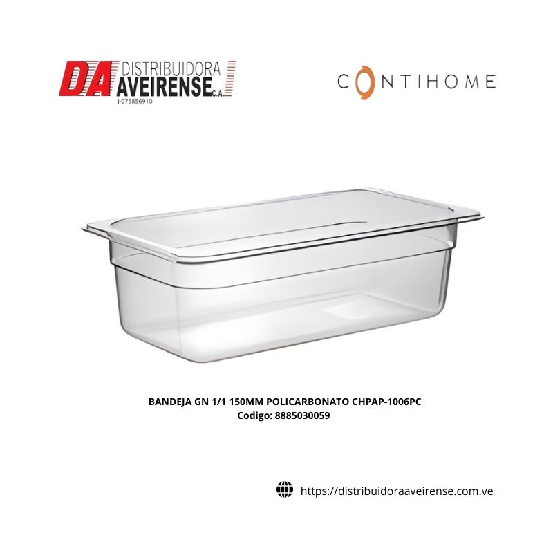 BANDEJA GN 1/1 150MM POLICARBONATO CHPAP-1006PC 50x325mm