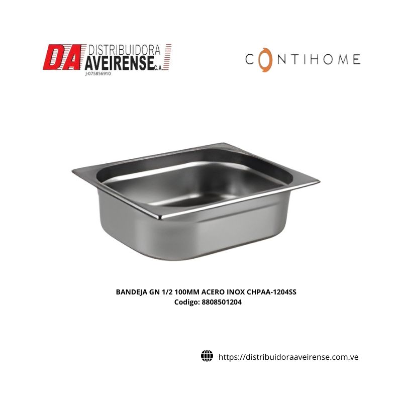 BANDEJA GN 1/2 100MM ACERO INOX CHPAA-1204SS.