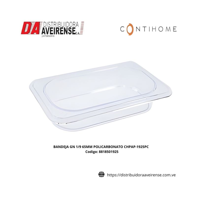 BANDEJA GN 1/9 65MM POLICARBONATO CHPAP-1925PC. 108x176mm