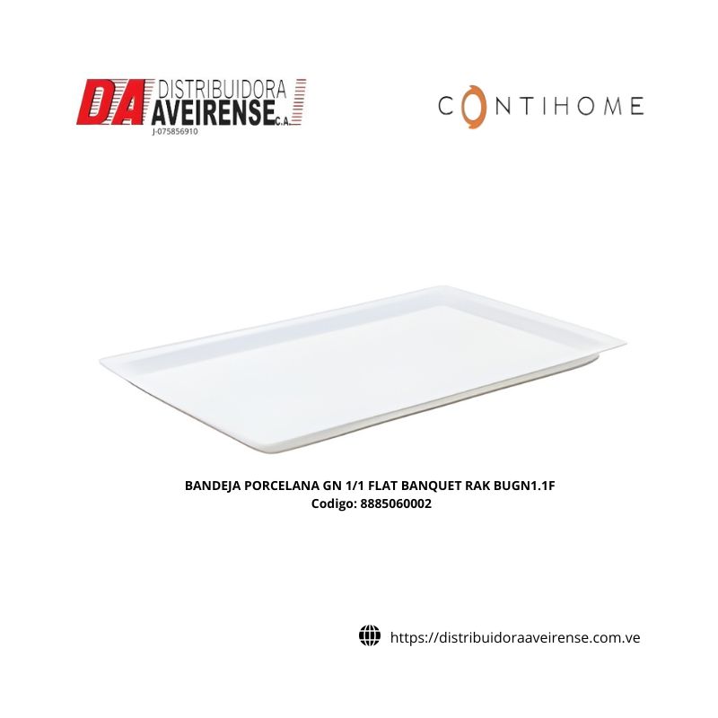 BANDEJA PORCELANA GN 1/1 FLAT BANQUET RAK BUGN1.1F.