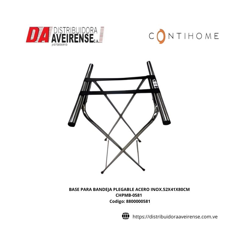BASE PARA BANDEJA PLEGABLE ACERO INOX.52X41X80CM CHPMB-0581.