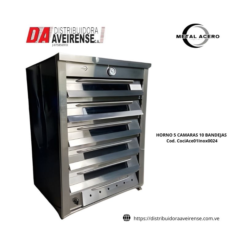 HORNO 5 CAMARAS 10 BANDEJAS, frente en acero 430 