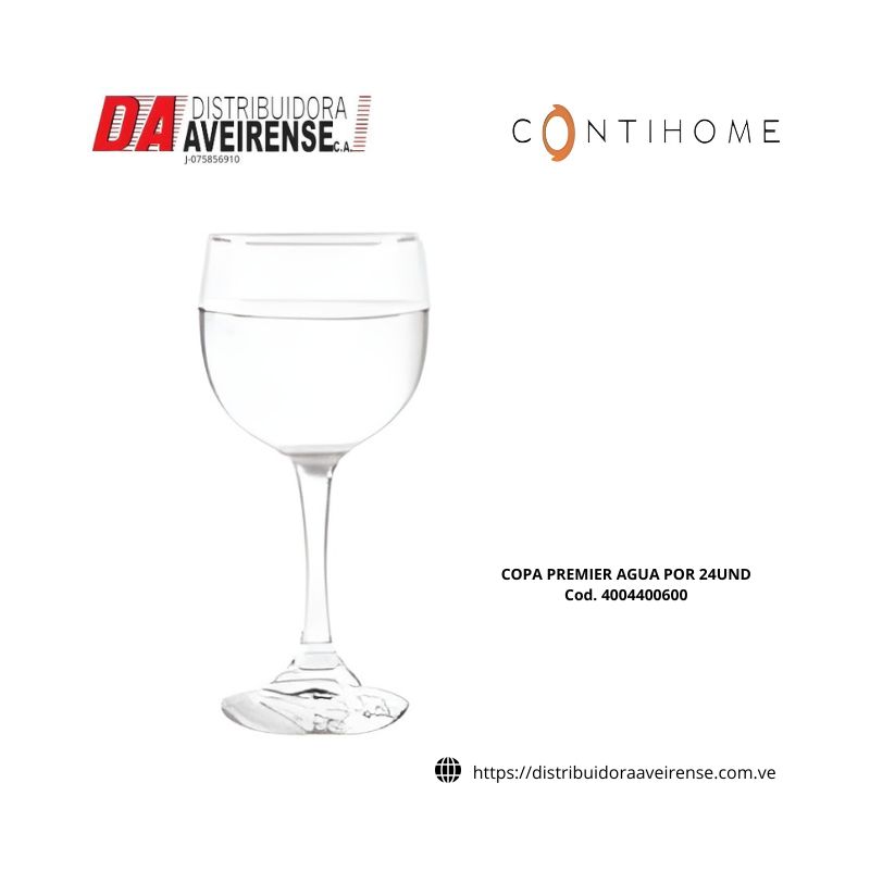 COPA PREMIER AGUA POR 24UND. cristal , precio por unidad