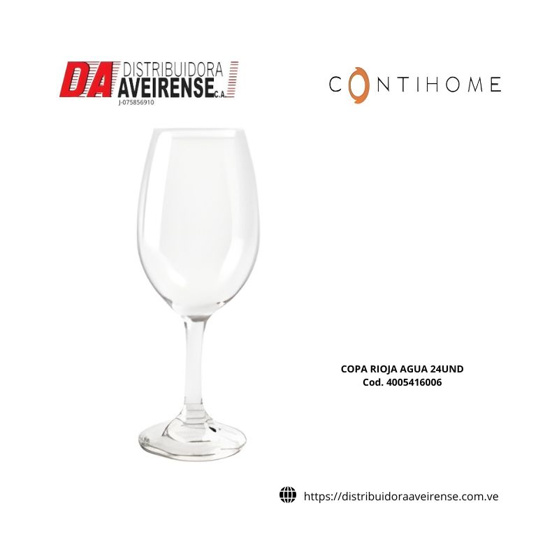 COPA RIOJA AGUA , caja de 24 unidades  cristal , precio por unidad