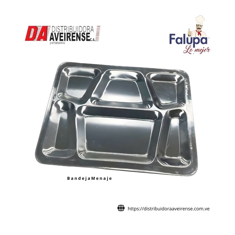 B a n d e j a  M e n a j e  A L U M I N I O , 6 compartimientos  3 0 X 4 0 C M .