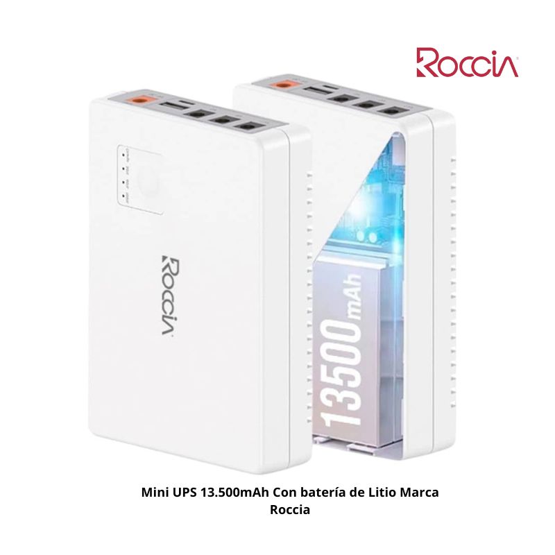 Mini UPS 13.500mAh Con batería de  Litio Marca Roccia