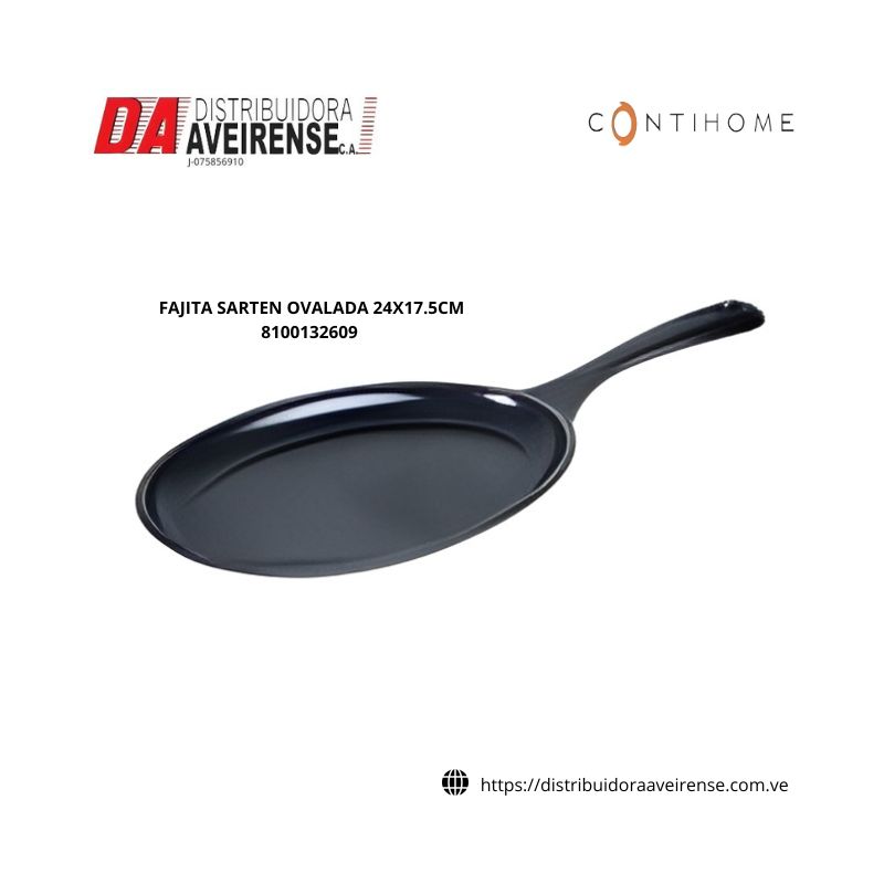 FAJITA SARTEN OVALADA 24X17.5CM ESMALTADA. 32609