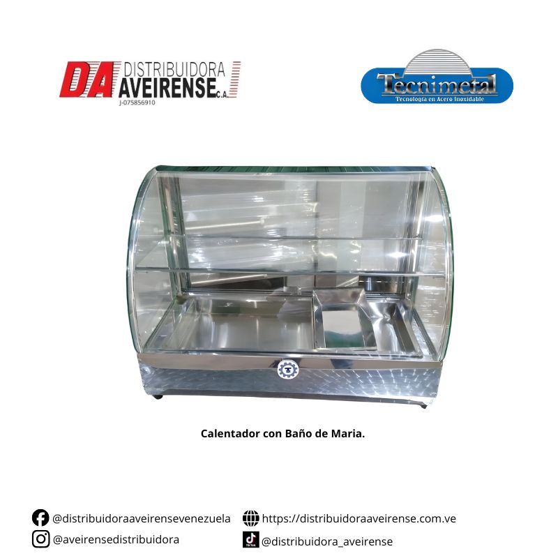 Calentador Baño de Maria 70cm Electrico con 4 Bamdejas Acero Inoxidable.