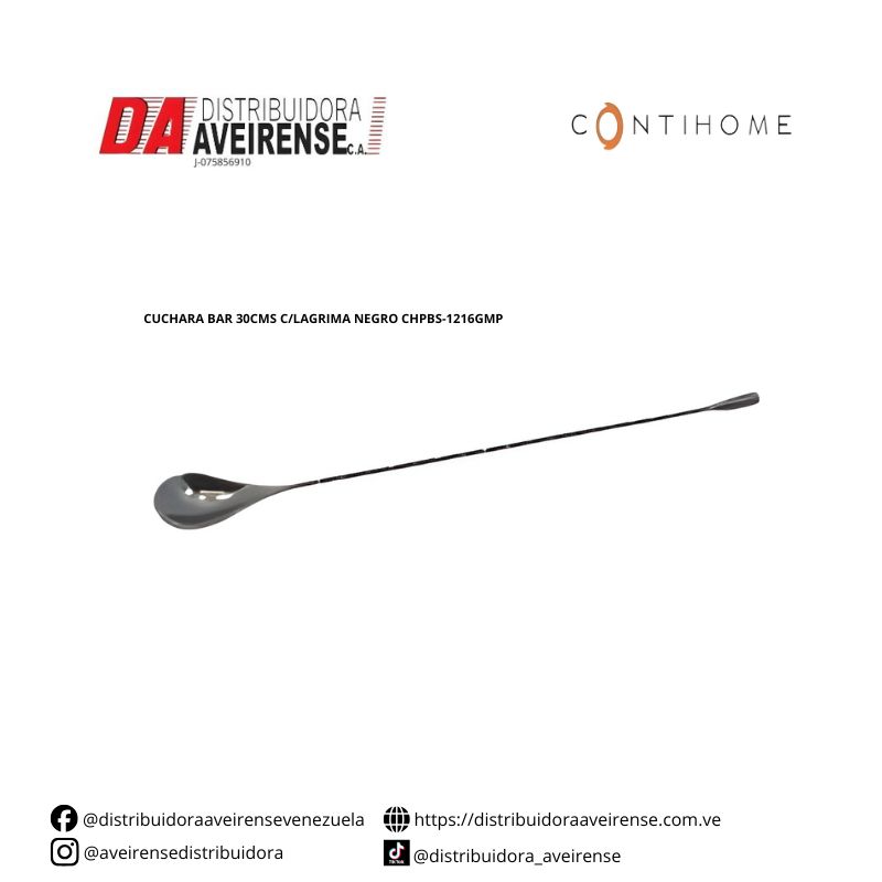 CUCHARA BAR 30CMS C/LAGRIMA NEGRO CHPBS-1216GMP.