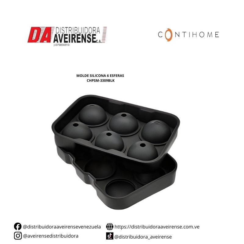 MOLDE SILICONA 6 ESFERAS CHPSM-3309BLK.