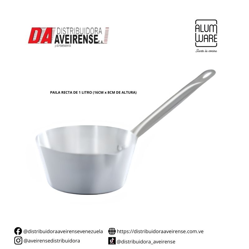 PAILA RECTA DE 1 LITRO (16CM x 8CM DE ALTURA).
