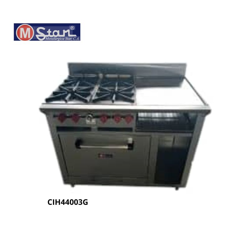 COCINAS LINEA GALVANIZADA  4 Hornillas + Horno