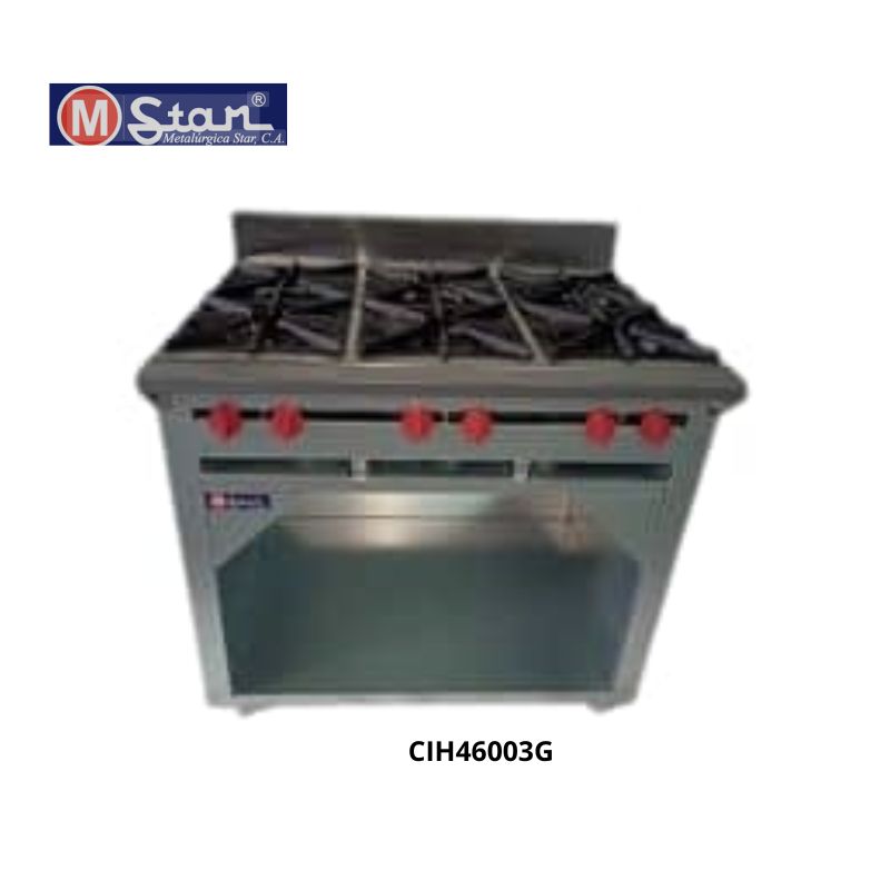 COCINAS LINEA GALVANIZADA  6 Hornillas+  gabinete