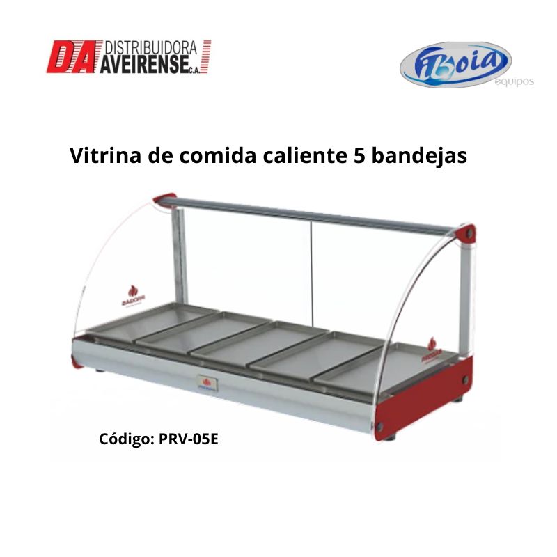 Vitrina de comida caliente 5 bandejas