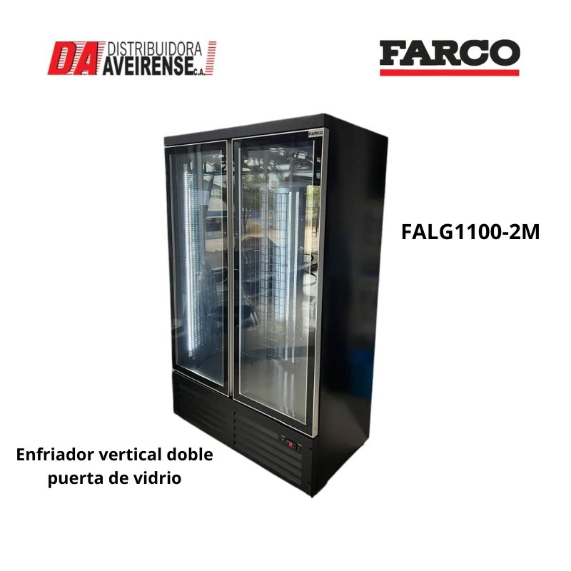  Enfriador vertical doble puerta de  vidrio.
