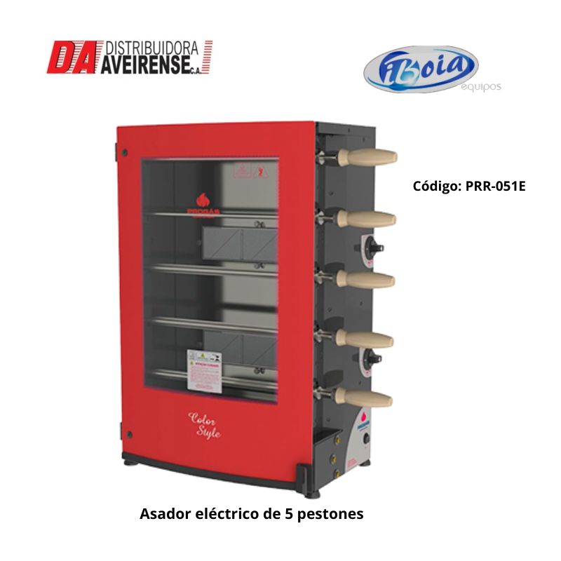 Asador eléctrico de 5 pestones