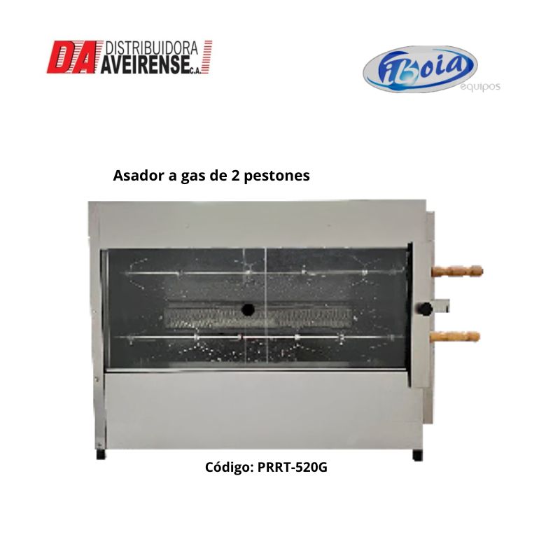Asador a gas de 2 pestones