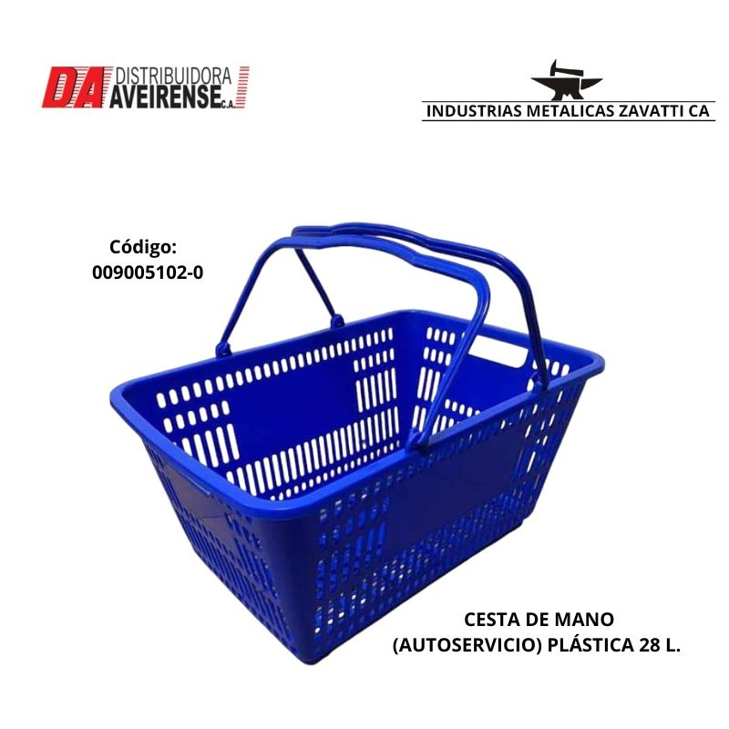  CESTA DE MANO (AUTOSERVICIO) PLÁSTICA 28 L.