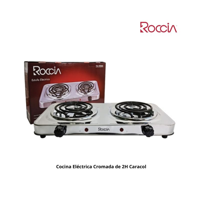  Cocina Eléctrica Cromada de 2H Caracol