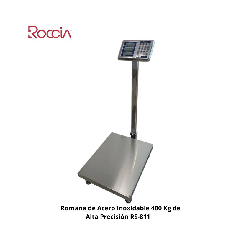  Romana de Acero Inoxidable  400 Kg de Alta Precisión RS-811